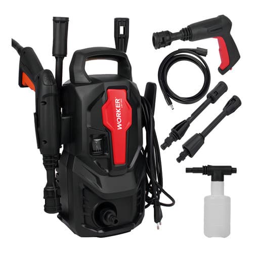 Lavadora de Alta Pressão Worker 1305 PSI com Kit Shampoo Limpeza Carro Piso Fachada