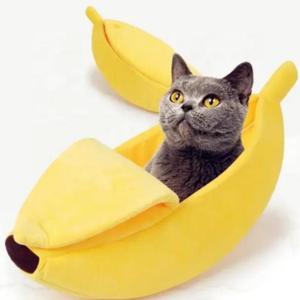 CAMA BANANA DE PELUCIA PORTATIL PARA CACHORRO GATO CAMINHA CONFORTAVEL CASINHA TOCA ALMOFADA PET GRAN