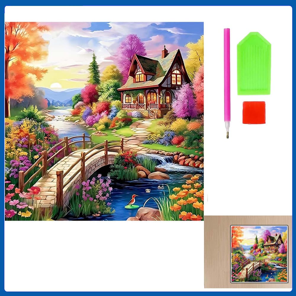30x30cm casa Pintura Diamante 5D Pintura de Diamante Conjunto De Pintura Com Diamante Conto De Quadrado 5D Kits
