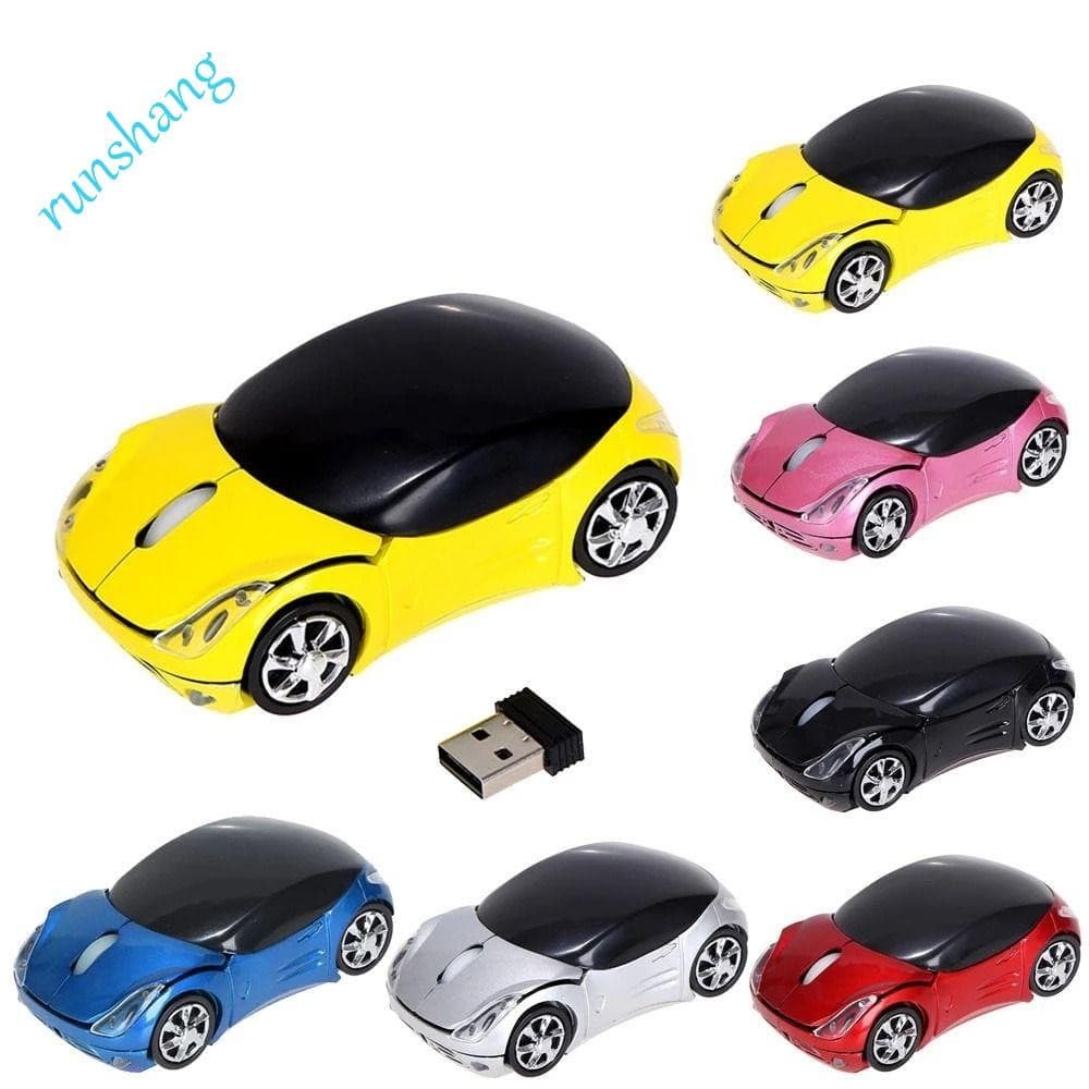 RUNSHANG Mouse Sem Fio Para PC Portátil Jogo Ratos Em Forma De Carro Esportivo USB Rolagem De Computador