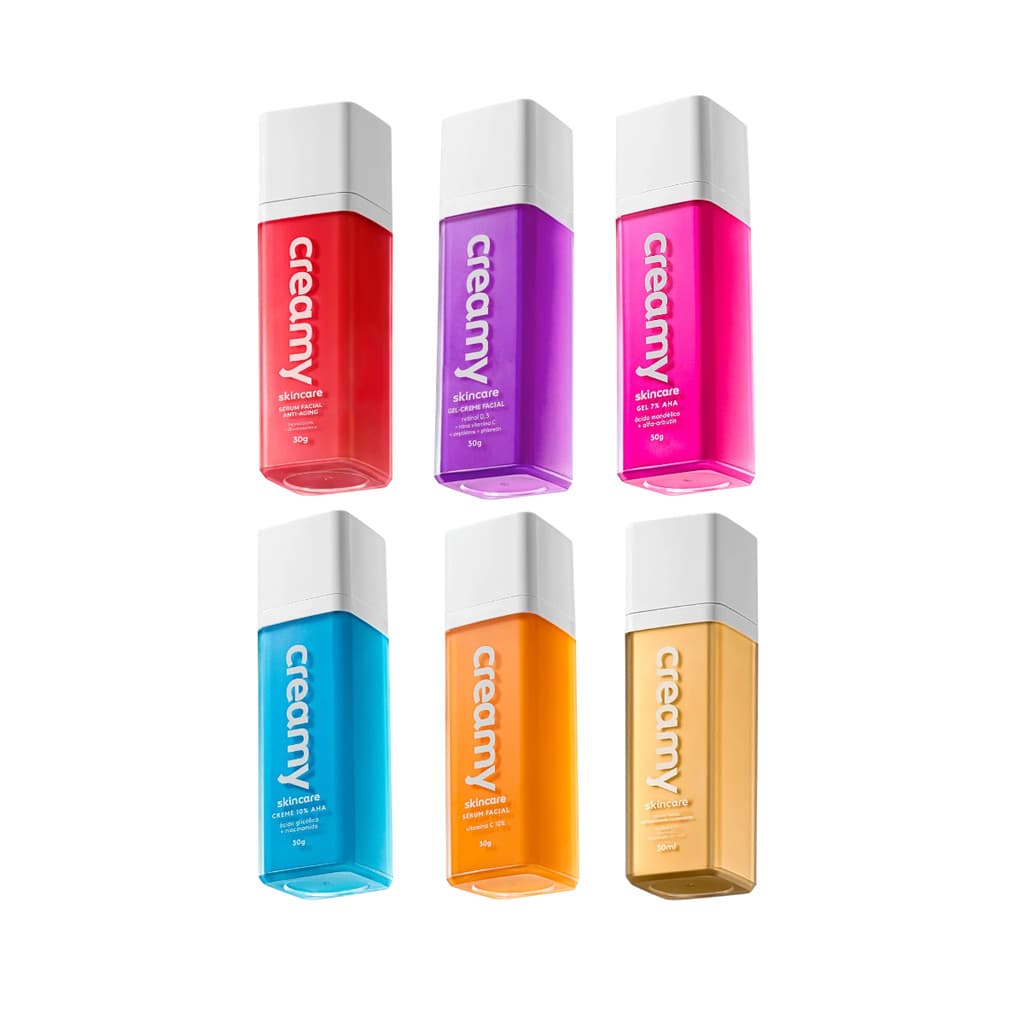 Creamy Skincare 30g - Ácido Mandélico, Ácido Glicólico, Vitamina C , Retinol, Vitamina C Gold