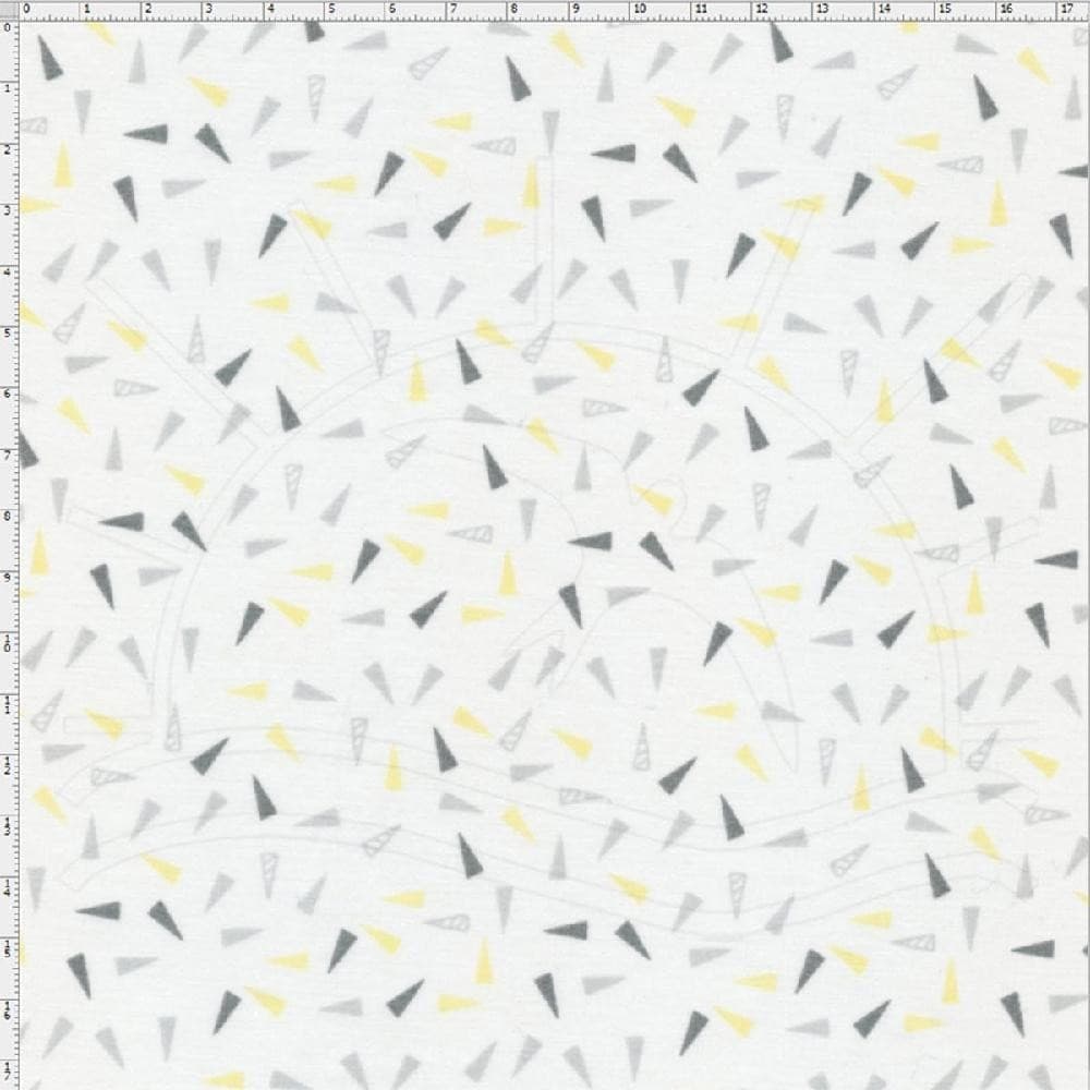 Tecido Estampado para Patchwork - Mundo dos Sonhos Cones Cinza (0,50x1,40)