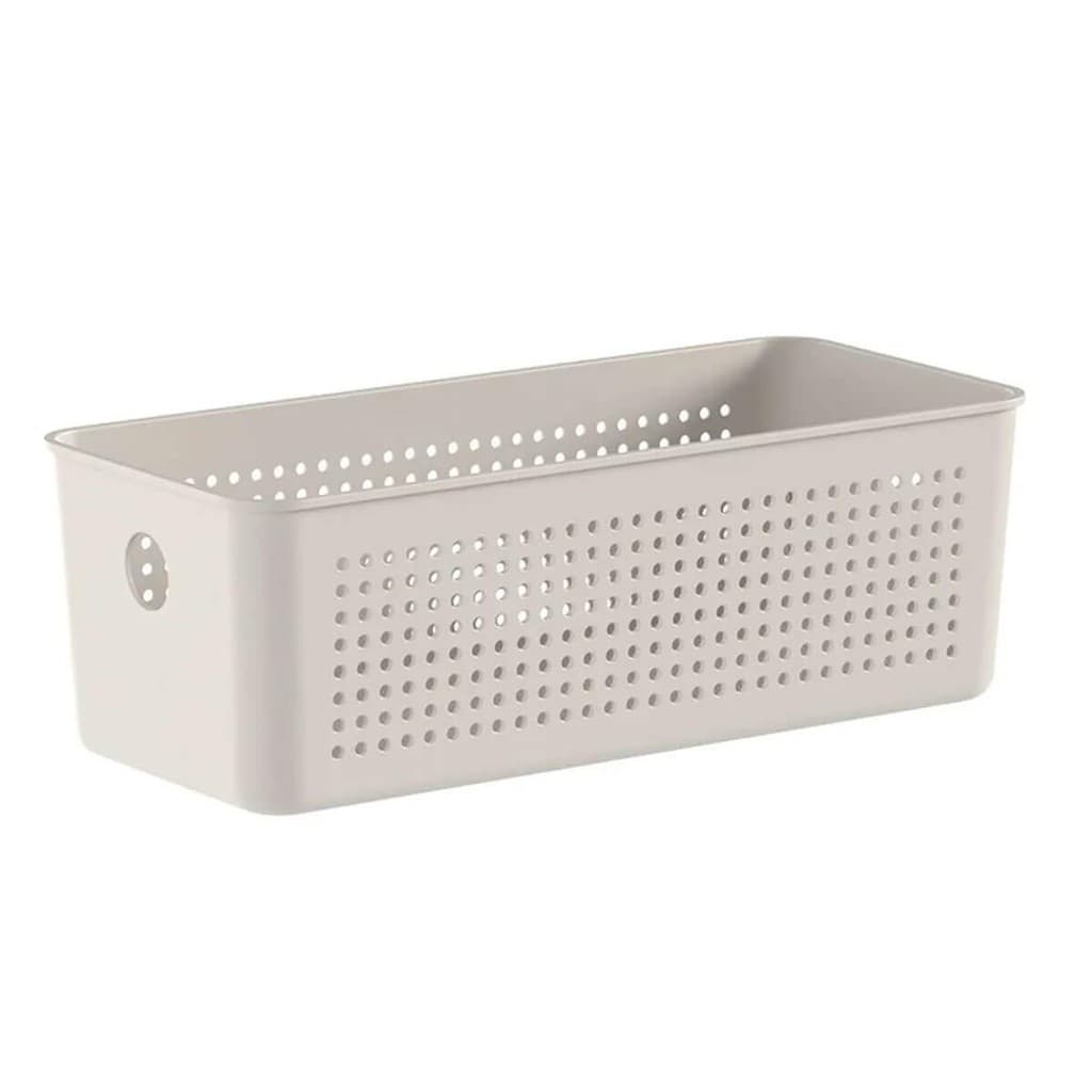 Cesto Organizador 27x12x9cm Flow Bege Caixa Organizadora 3L Lavanderia Banheiro