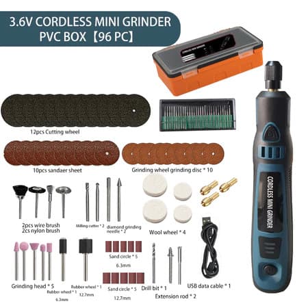 Kit 96 peças Mini Esmerilhadeira Sem Fio Conjunto De Elétrica Polidora Kit De Perfuratriz