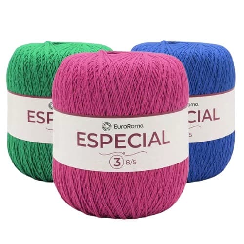Barbante Especial EuroRoma 8/5 Nº3 500g 1400m para Crochê Tapetes e Artesanato