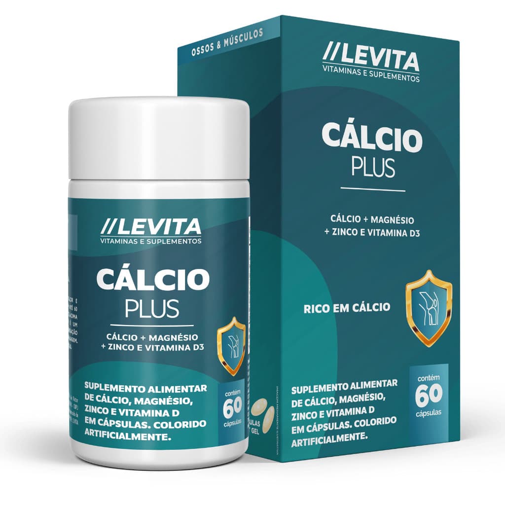 Vitamina Calcio Plus + Magnésio e Vitamina D3 C/60 Cáps