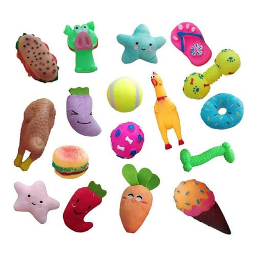 Kit 3 Brinquedos Pet Brinquedo para cachorro cães pequeno porte e filhote (Pelúcia + Frango + Vinil)