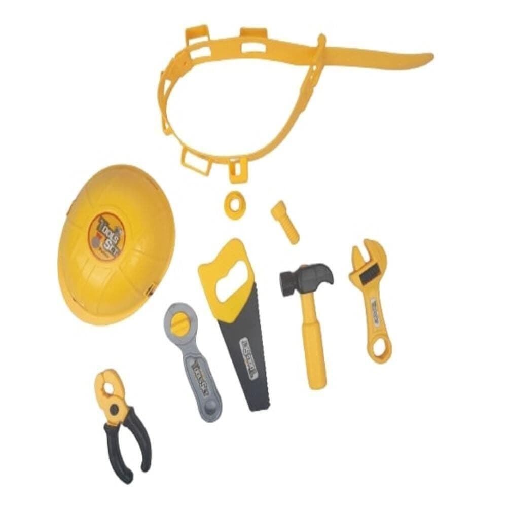 Kit Ferramentas Infantil Cinto Capacete Brinquedo Chaves Alicate Completo