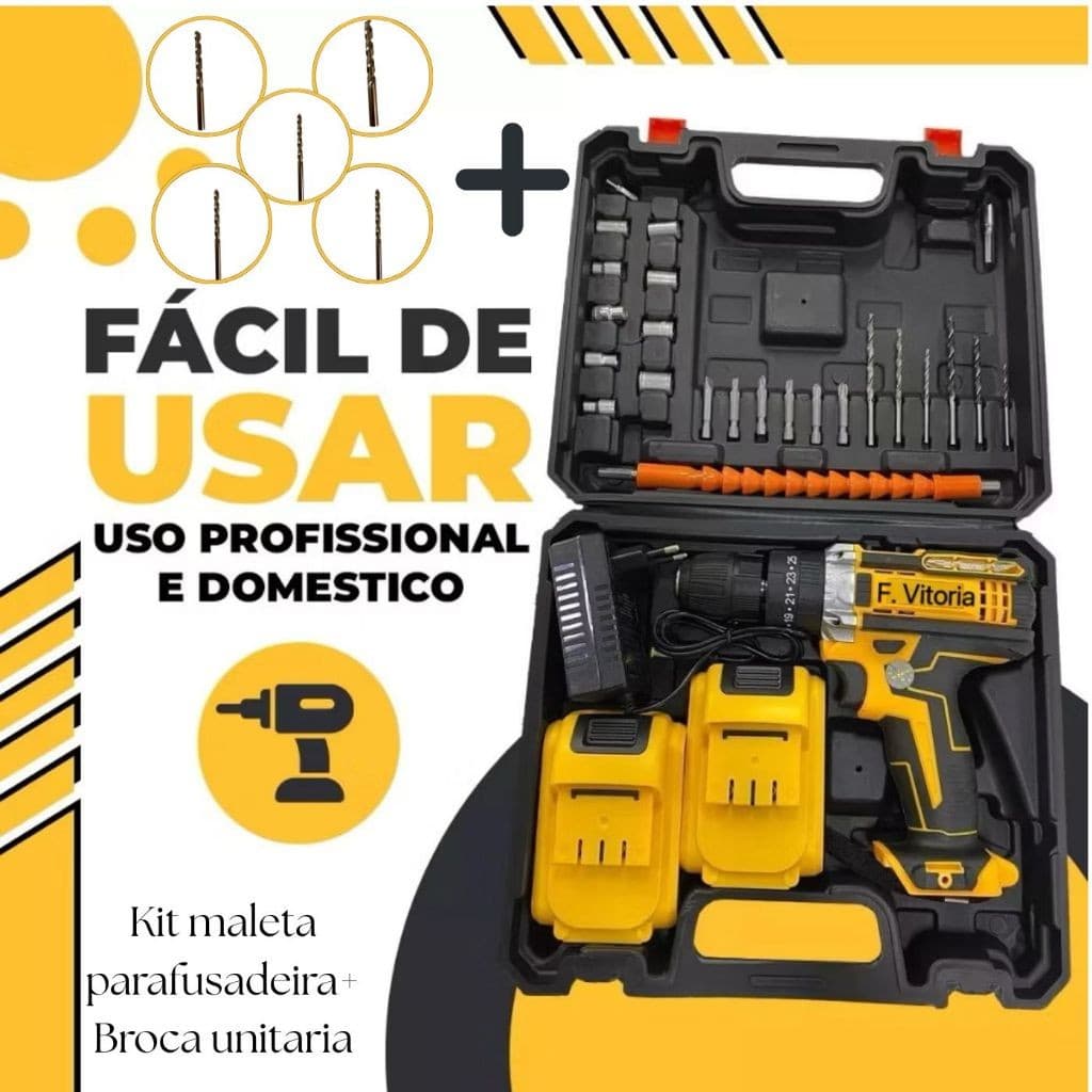 Furadeira Parafusadeira+ Broca Dois Modelos 4241-6542