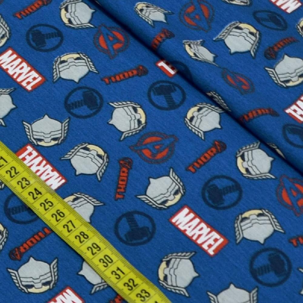 Tecido Estampado para Patchwork - Marvel: Thor Fundo Azul (0,50x1,50)