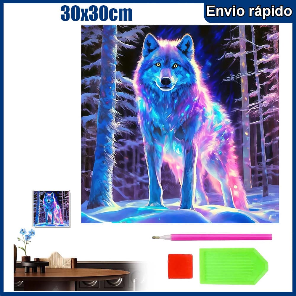 30x30cm lobo da neve Pintura Diamante 5D Pintura de Diamante Kits De Pintura Diamante Para Adultos Quadrado