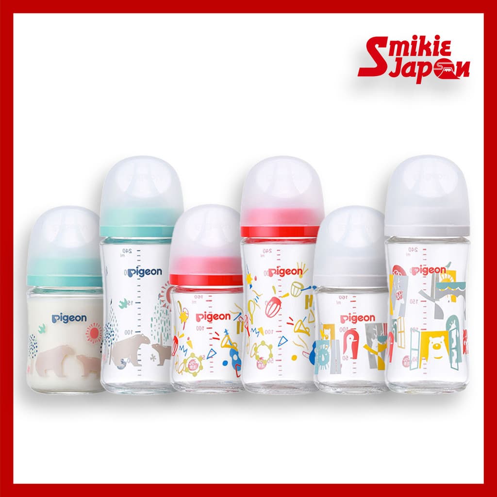 Pigeon Mother's Milk Sensation Glass Bottles Bear, Music, Zoo 160ml & 240ml