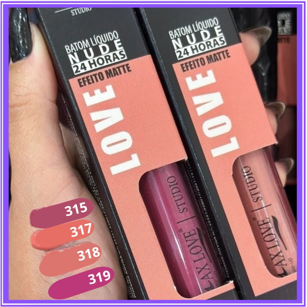 Batom Líquido 24 horas Maxlove Coleção Nude Super Matte - 314 | 317 | 318 | 319| 324