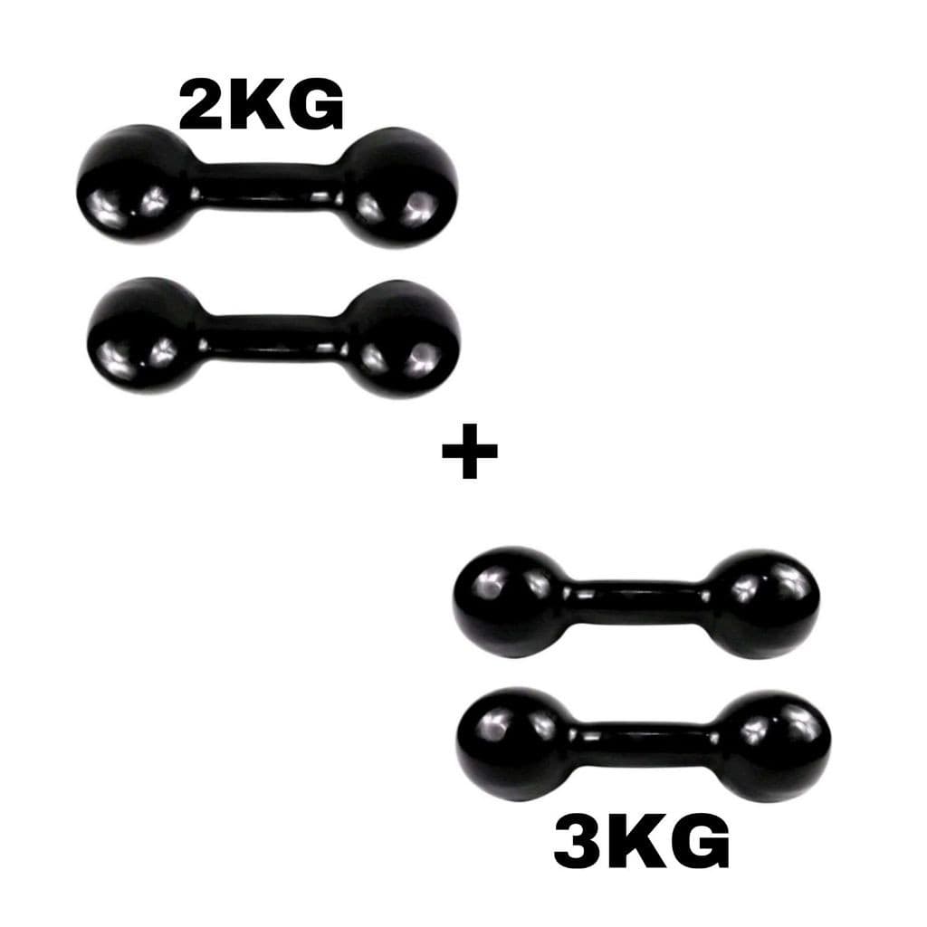KIT 2 PARES DE HALTER EMBORRACHADO, REVESTIDO PARA TREINOS E MUSCULAÇÃO - 2KG / 3KG