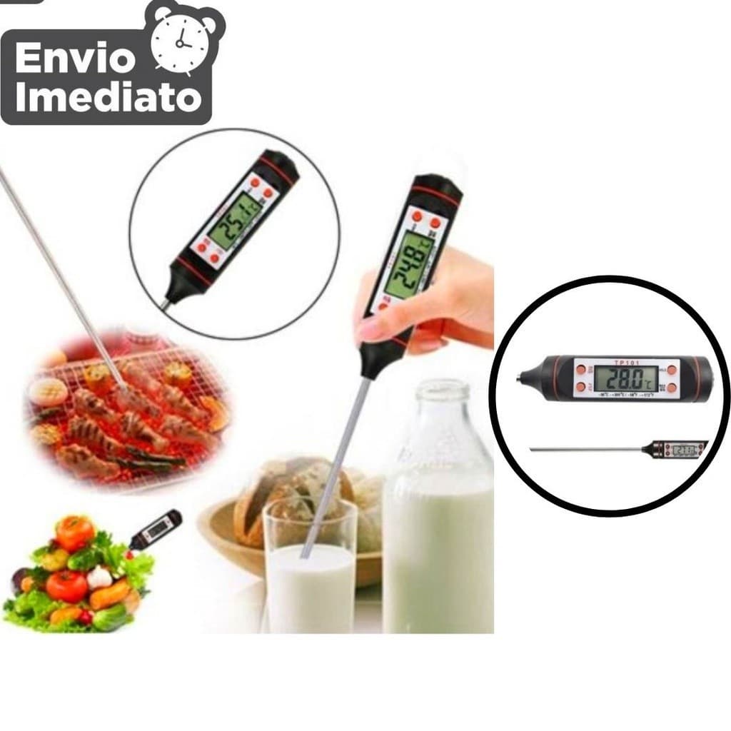 Termometro Culinario Digital para Medir Temperatura Comida Espeto Alimento Cozinha Liquido Carne Fogão e Forno
