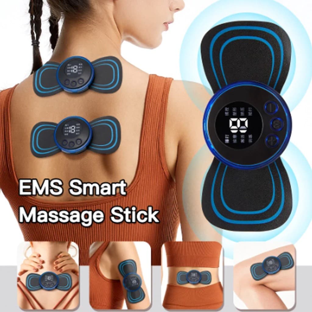 Mini Massageador EMS De Pescoço Estimulador Elétrico Portátil Muscular Cervical