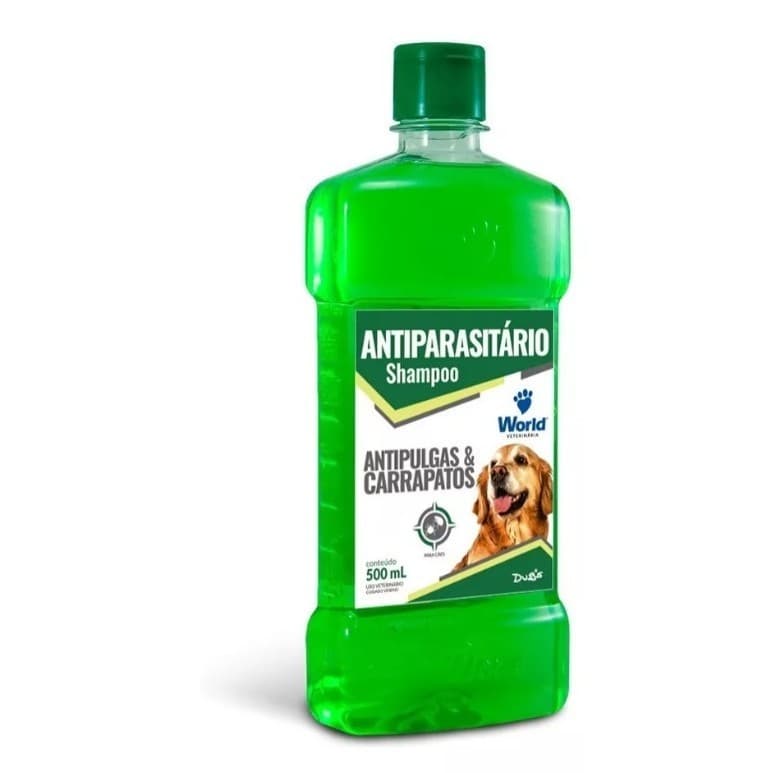 Shampoo Para Cachorro Cães Dugs Antiparasitário Antipulgas Carrapato 500ml World Veterinaria