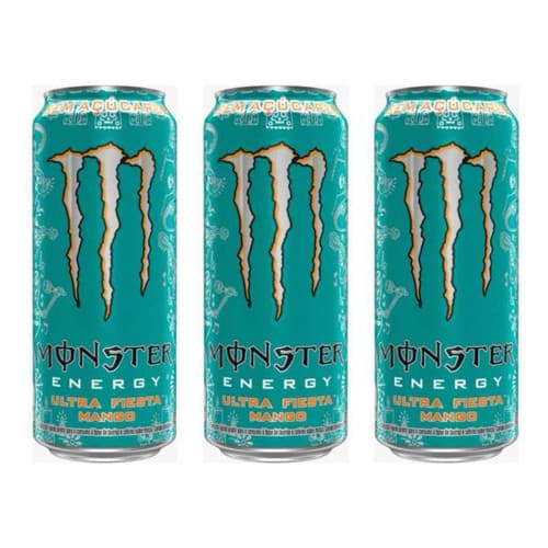 Kit 3un Energético Monster Ultra Fiesta Mango Zero Açúcar