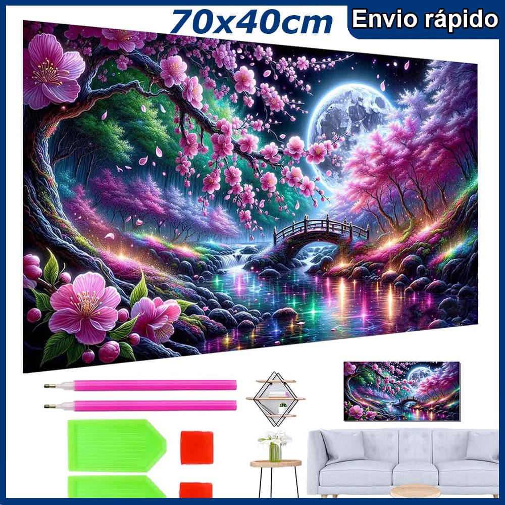 70x40cm flor de cerejeira Pintura Diamante 5D Pintura de Diamante Kits De Pintura Diamante Para Adultos Quadrado