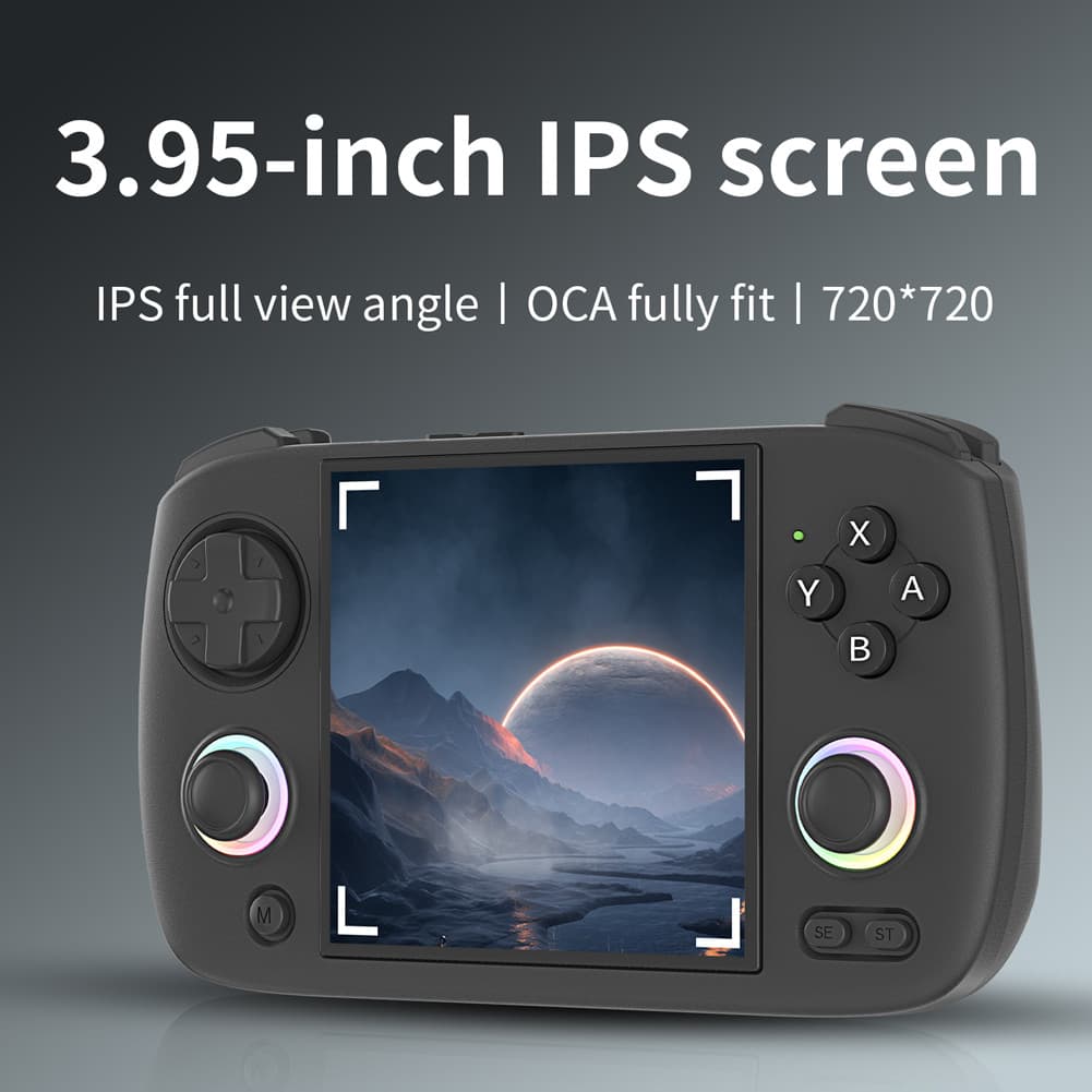 ANBERNIC RG CubeXX Retro Video Gaming Console 3.95 Polegadas IPS Linux Sistema RGB Joystick Player De Jogo Portátil Supo