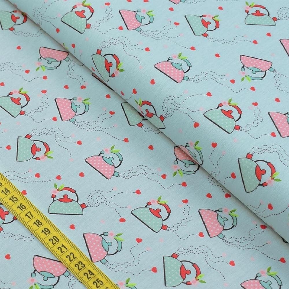 Tecido Estampado para Patchwork - Yummy: Chaleiras (0,50x1,40)