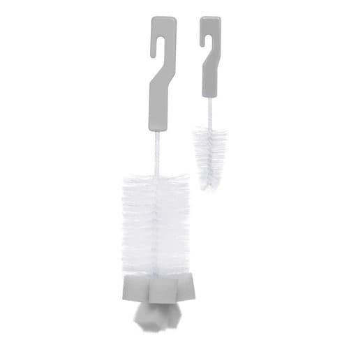 Kit Escova Mamadeira Com Esponja Bebe Infantil Buba Limpeza Cor Cinza