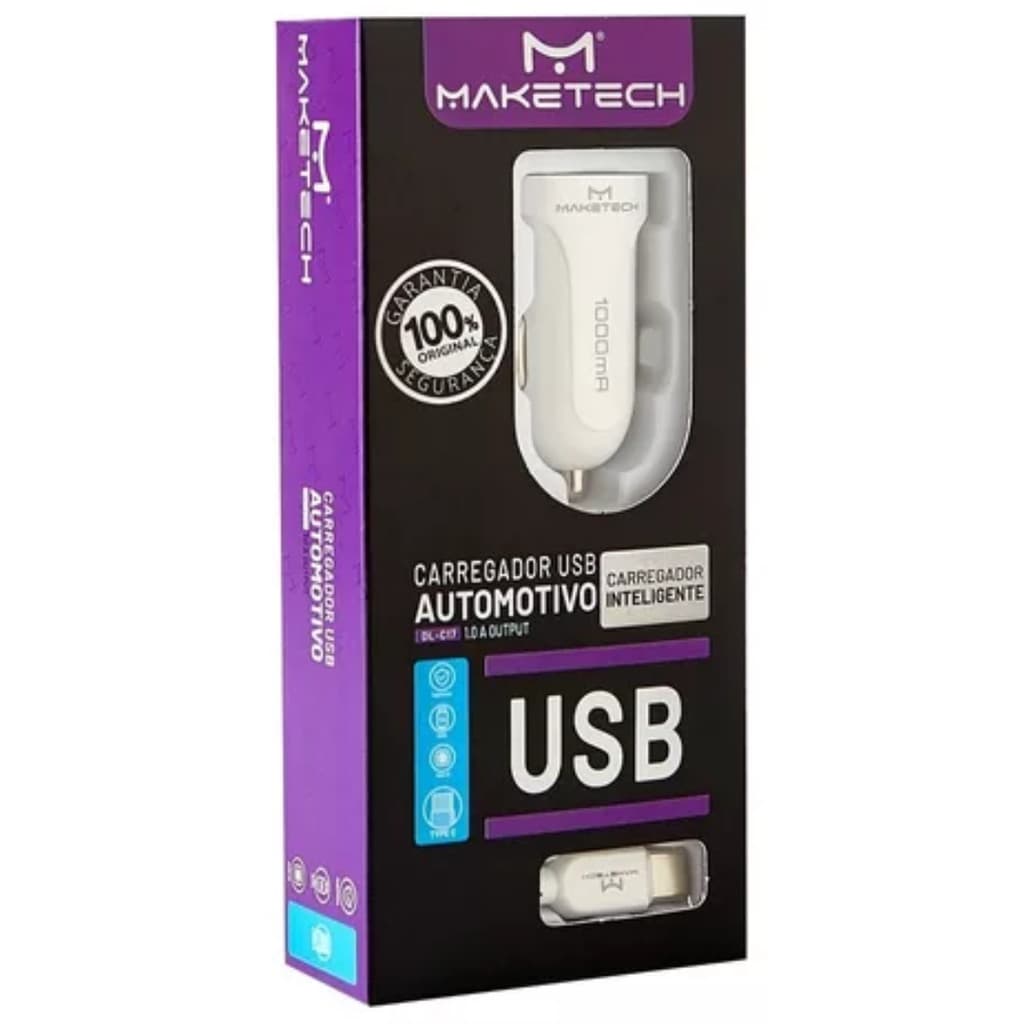 CARREGADOR VEICULAR C/ CABO TIPO-C DL-C17 MAKETECH