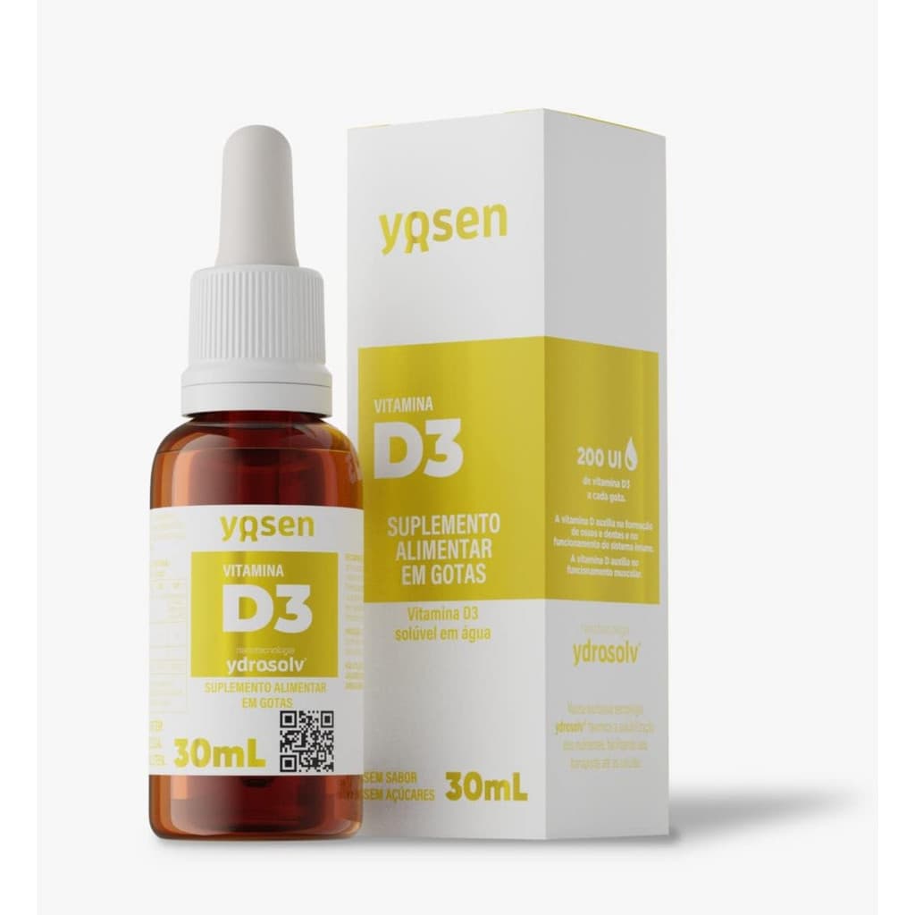 Vitamina D3 de Alta Absorção Ydrosolv Yosen 30ml - Um Novo Conceito em Vitamina D3