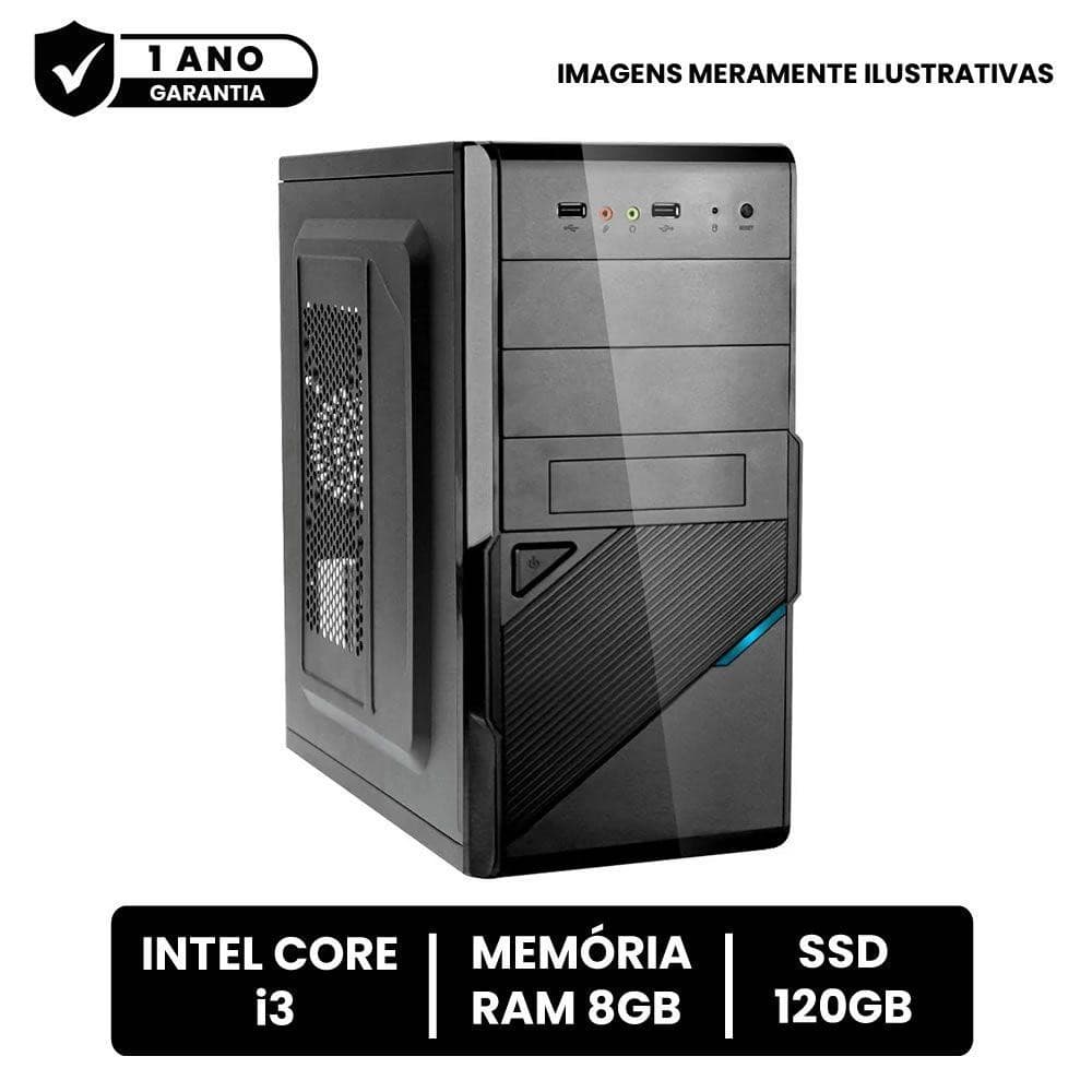 Computador Cpu Intel Core I3 8gb de Ram Ssd 120gb Windows 10 Trial