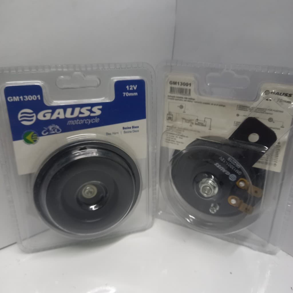 Buzina Moto Gauss 70mm 12V | Som potente e claro para motos | Modelo Disco Individual.