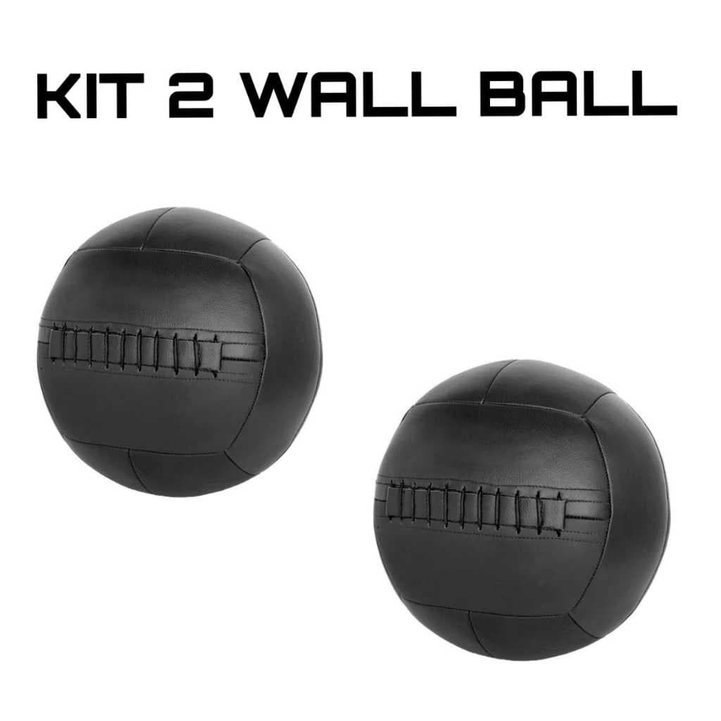 Kit 2 Wall Ball Em Couro Legitimo Para Treinos E Musculação 10kg