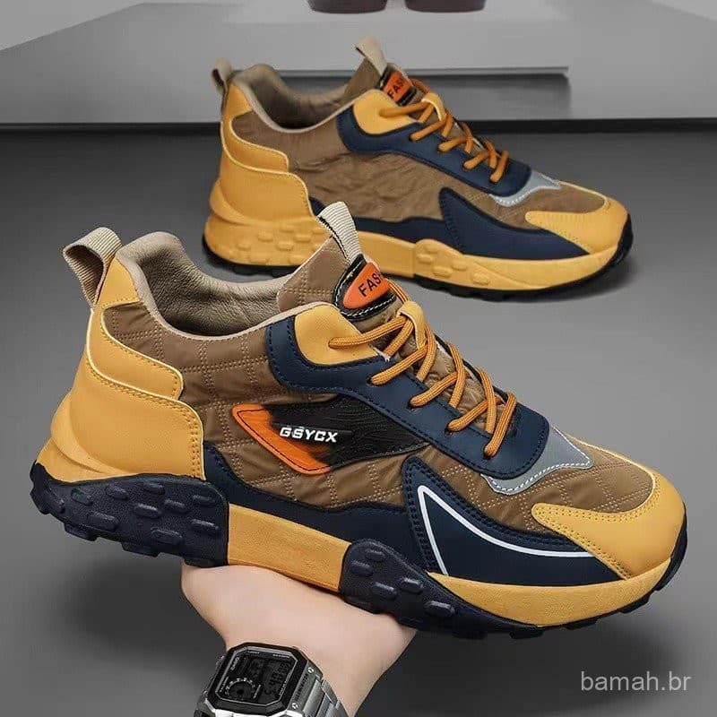Outono nova moda calçados casuais sola grossa alta fundo macio sapatos masculinos confortáveis