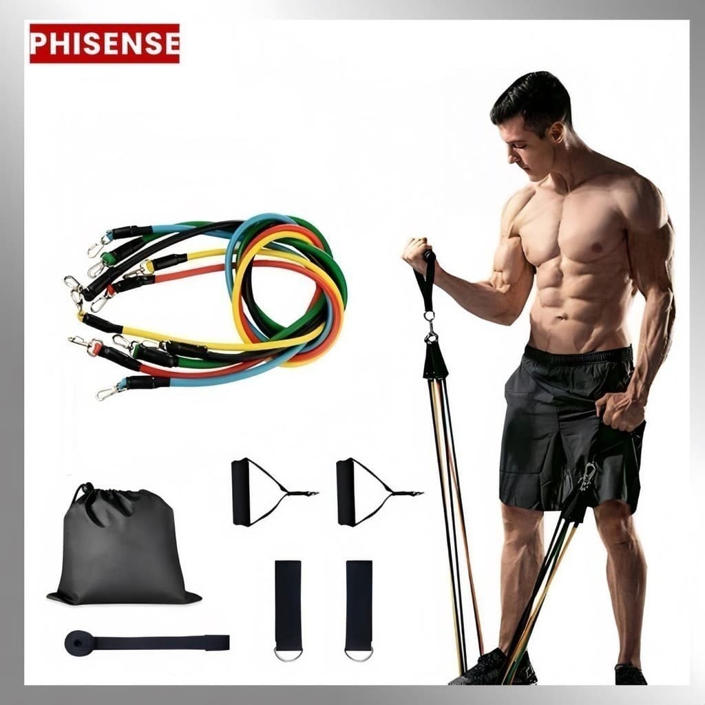 Kit 11 Elástico Para Treino Exercícios Malhar Musculação Casa ZH-055