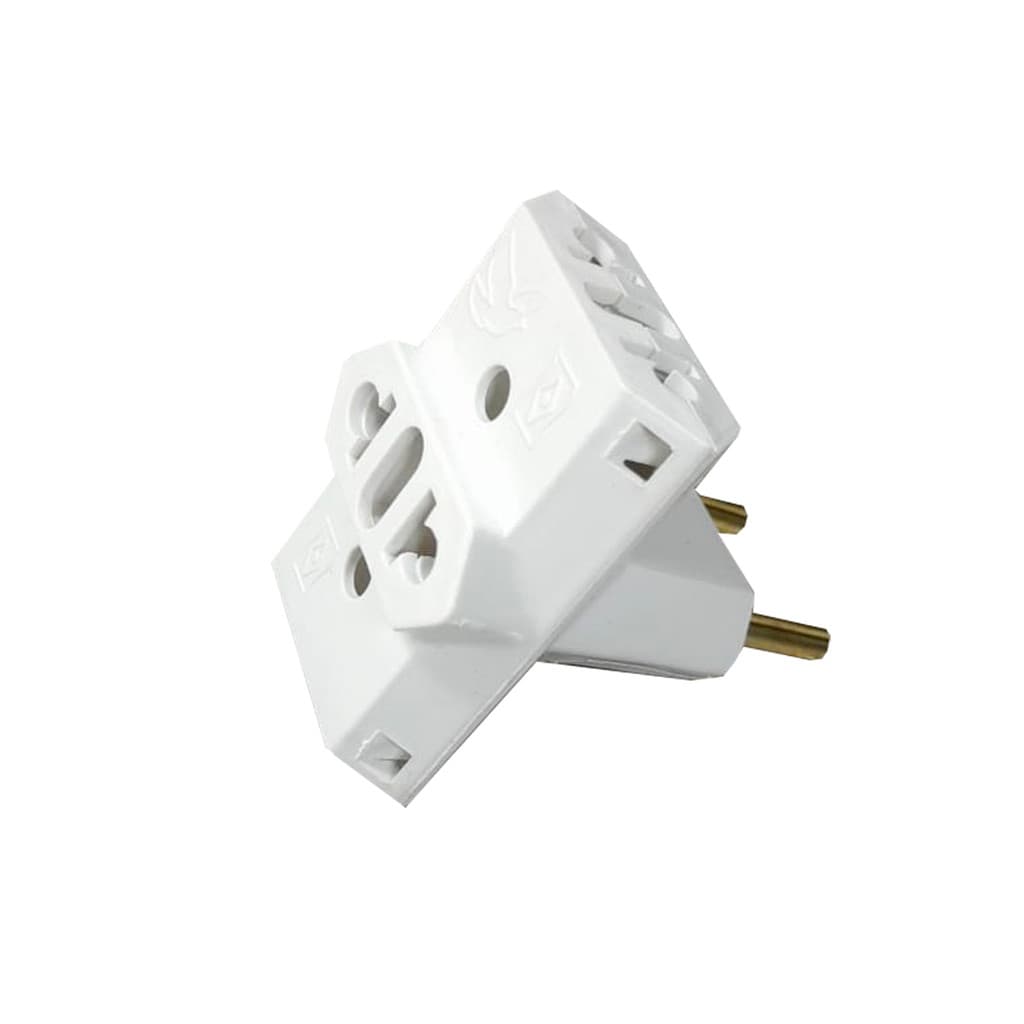 KIT 10 PINO ADAPTADOR TIPO T 10A BRANCO UNIVERSAL