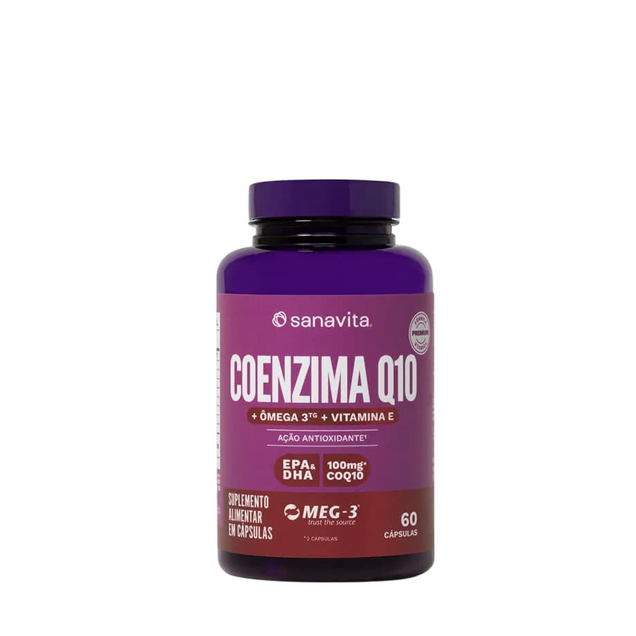 Coenzima Q10 Original - Omega 3 + Vitamina E 60 Capsulas - Sanavita