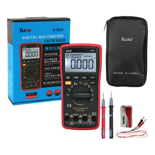 Multímetro Digital Ncv Temperatura Kaisi K-9033 Profissional Capacitância Frequência e Temperatura