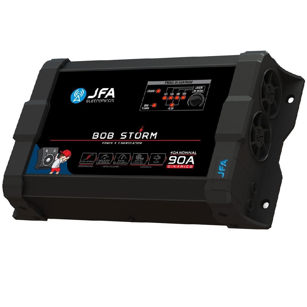 Fonte JFA Bob Storm 90A Bivolt Carregadora e Bateria Para Caixa Bob Ativa Trio Home Som Casa