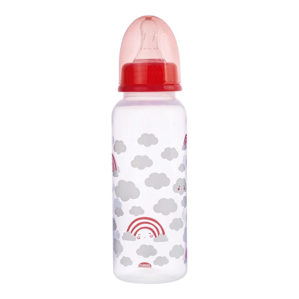 Mamadeira Anticólica Arco Íris 250ml Rosa Infantil Menina Bebê Plasútil