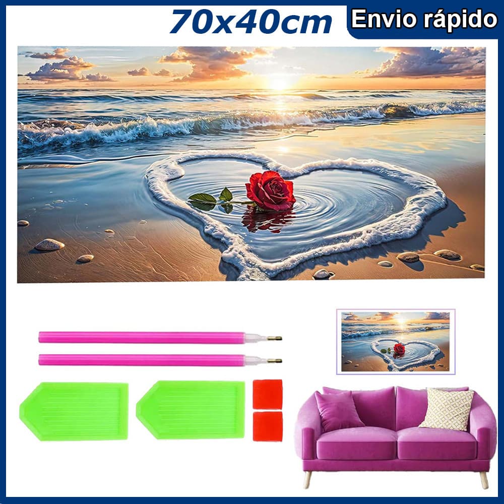 70x40cm Amor Rosa Pintura Diamante 5D Pintura de Diamante Kits De Pintura Diamante Para Adultos Quadrado