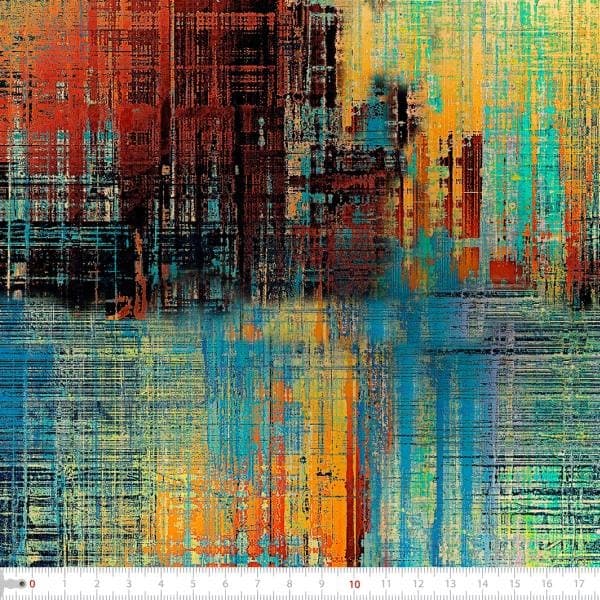 Tecido Tricoline Digital Batik Vermelho Amarelo Azul Verde Costura Artesanato Patchwork Pano DIY Ateliê