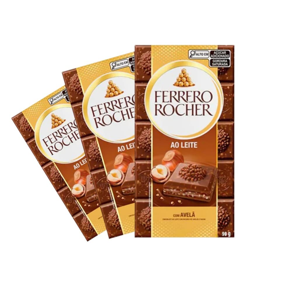 Chocolate Ferrero Rocher Ao Leite Importado 90g - 3 Unidades