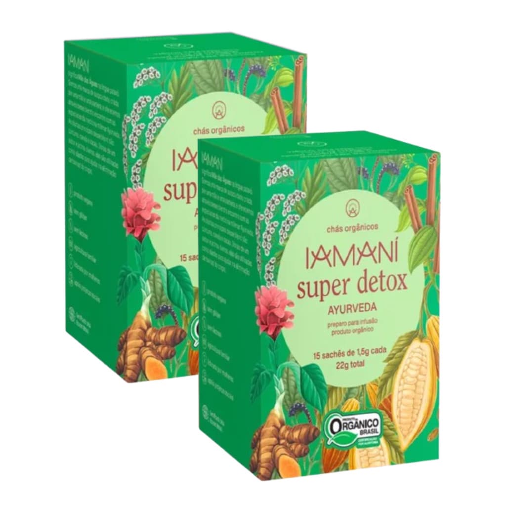 Chá Orgânico Super Detox/Equilibra Ayurveda 2 Cxs - 15 Sachês -Iamaní