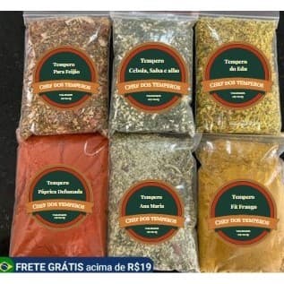 TEMPEROS E CONDIMENTOS KIT 12 UNIDADES NATURAIS SEM CONSERVANTES-TOTAL 360G