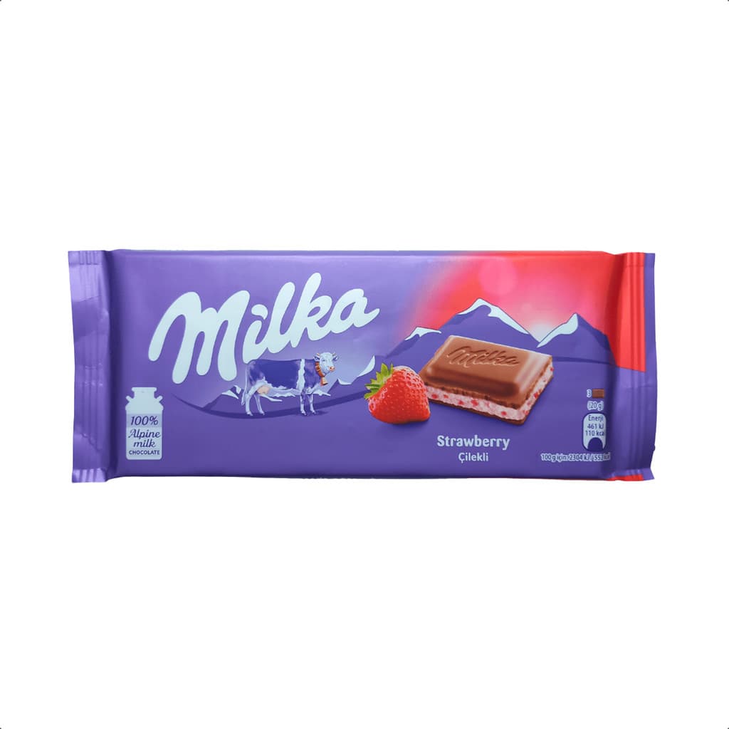 Milka Chocolate ao Leite Morango Importado 100g Europeu