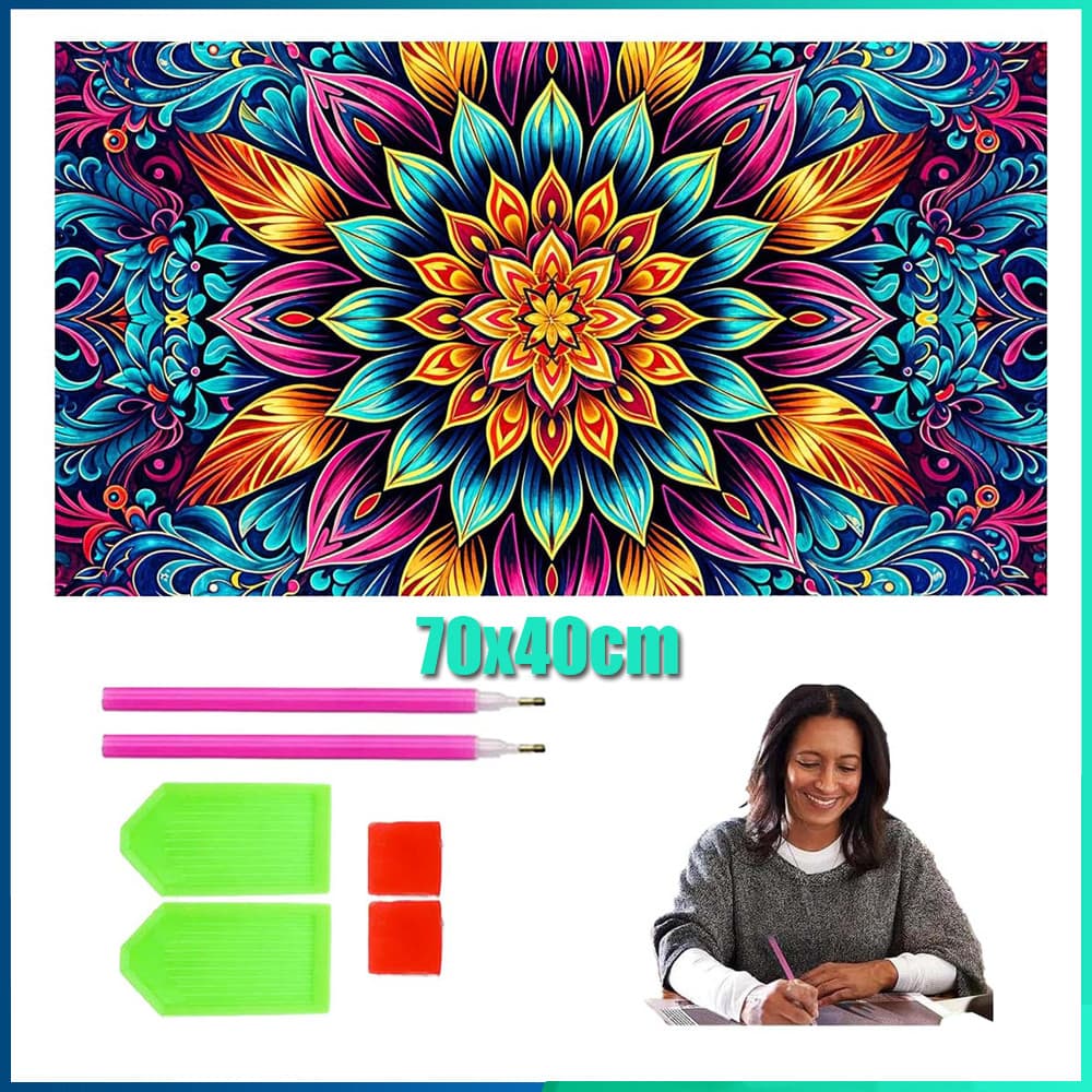 Quadrado Pintura Diamante 5D Pintura de Diamante Pintura DIY 5D Diamante 70x40cm Mandala colorida
