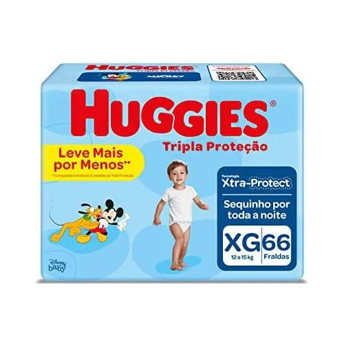 Fraldas Huggies Tripla Proteção XG 66un