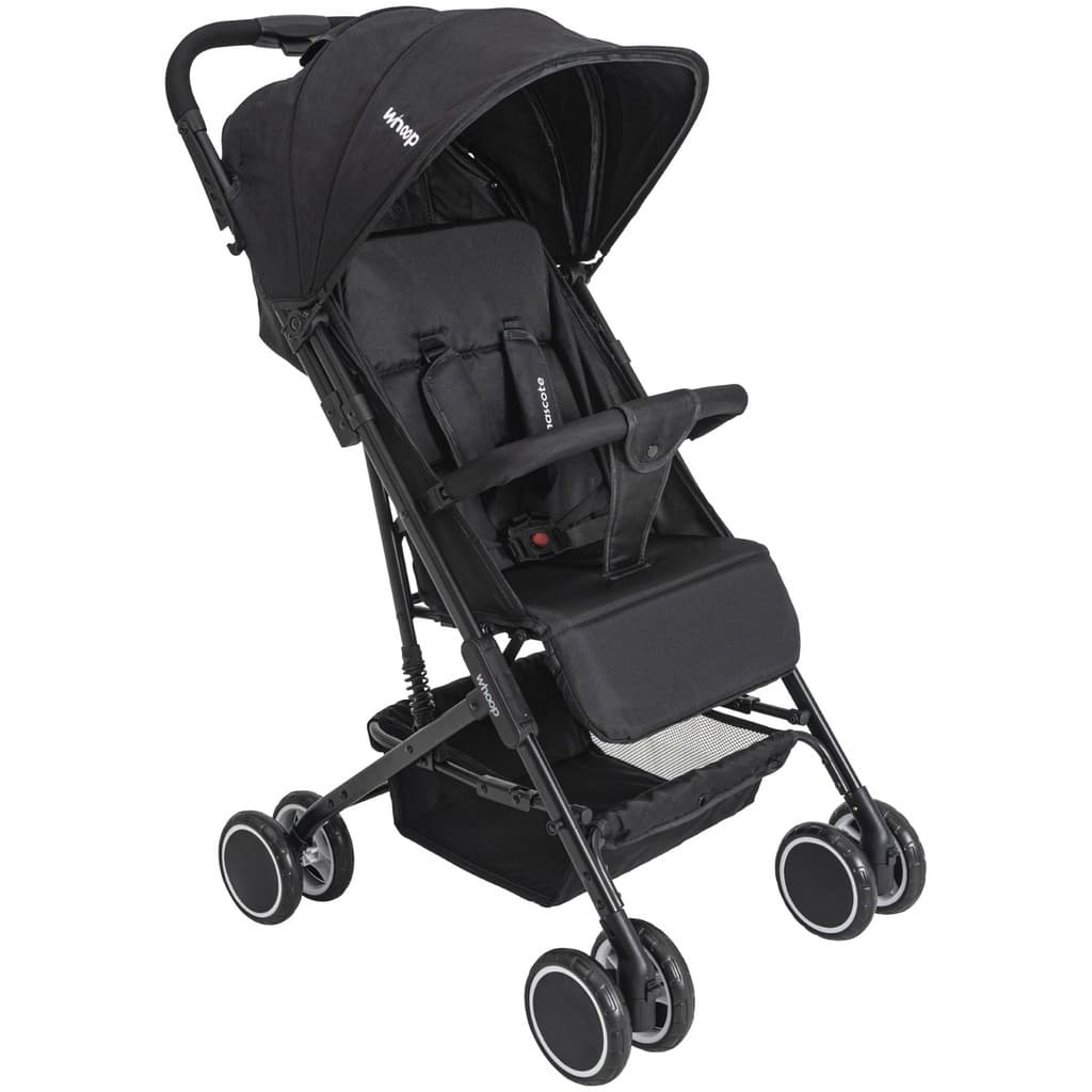 Carrinho de Passeio Bebê Mascote Kiddo Whoop Portátil Preto