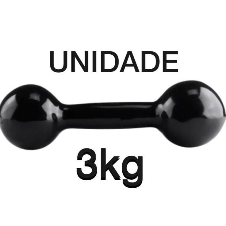 Unidade Halteres Emborrachado Para Musculação  Treinos Academia 3 Kg