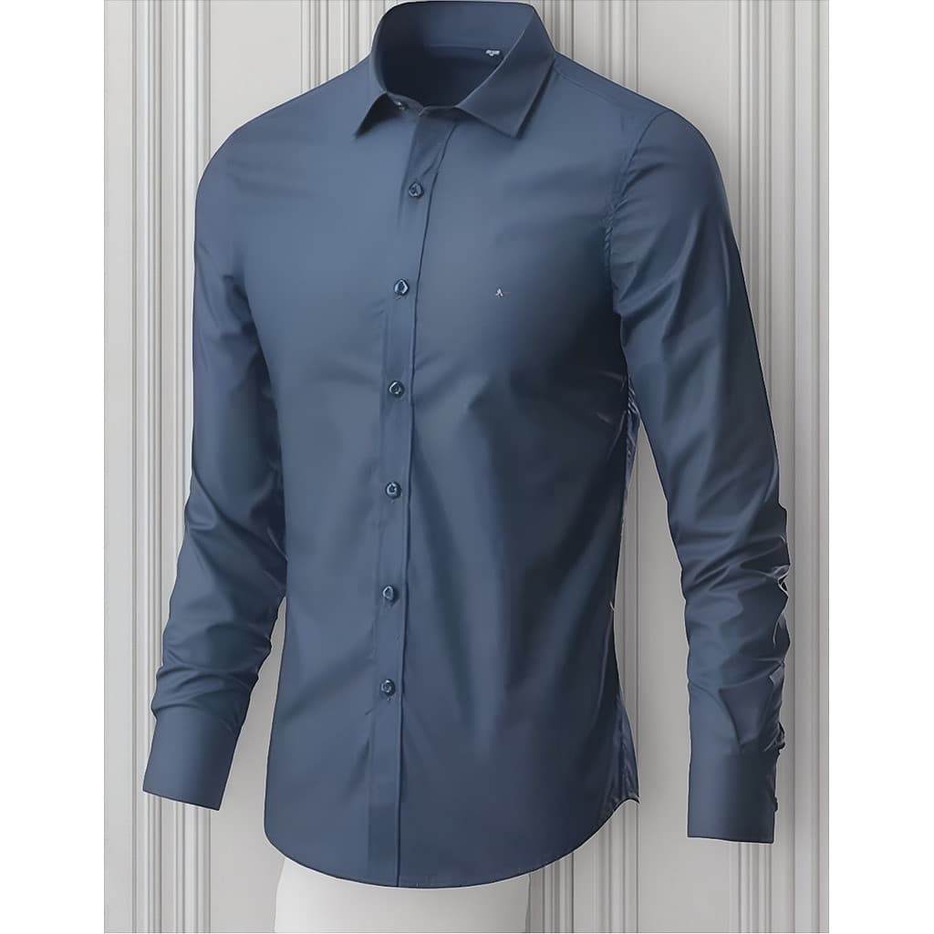Camisa Social Slim ARAM IS Brilhosa Com Elastano Manga Longa / Camisa casual para casamento, festas ENVIO IMEDIATO
