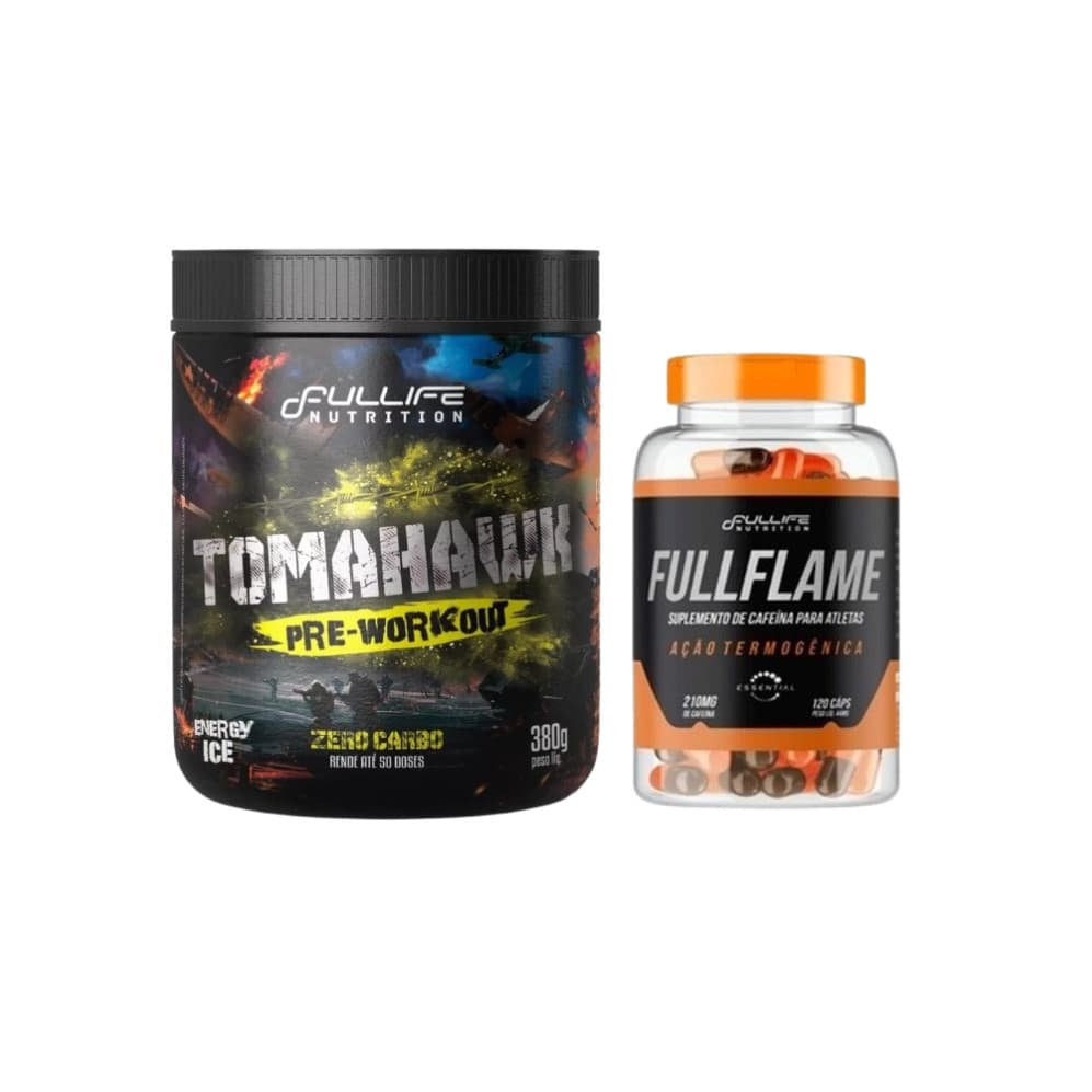 Pré Treino Tomahawk 380g + Fullflame 120mg 30 Caps - Fullife